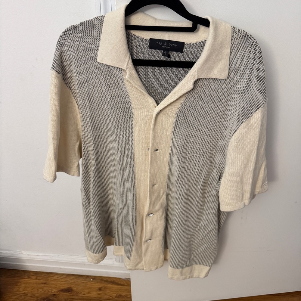 Rag & Bone Cream and Black Knit Top